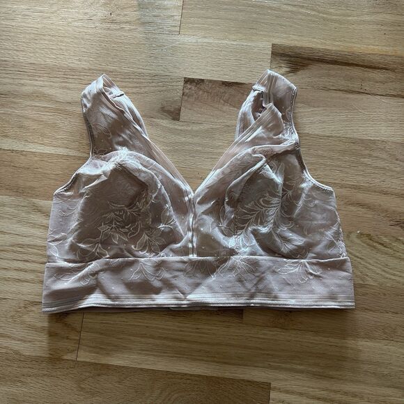 Wacoal Net Effect Bralette Style 810340 Size 34 Rose Dust Modest Support‎ Sheer - Picture 5 of 11